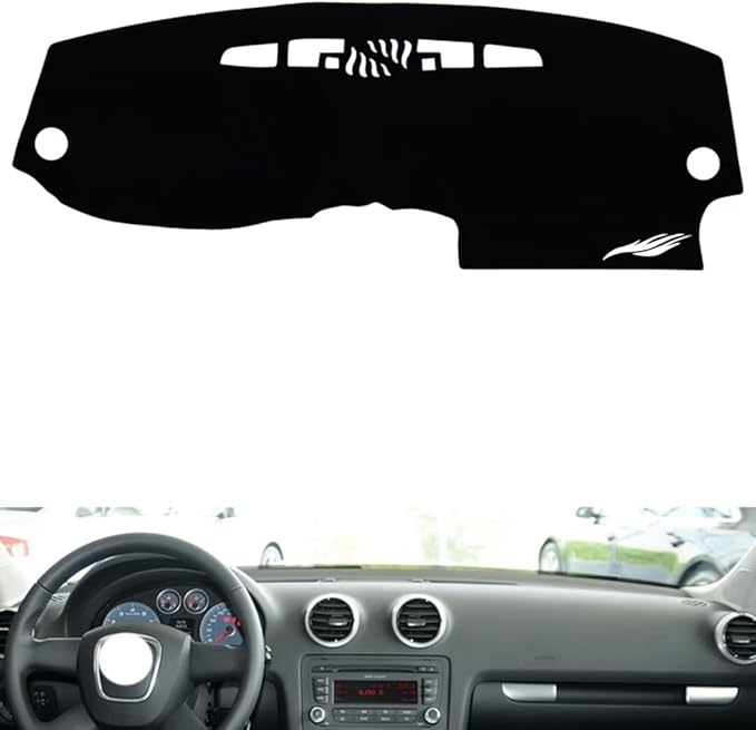 leather dashboard cover Compatible with Audi A3 2008-2013，dash cover（black）
