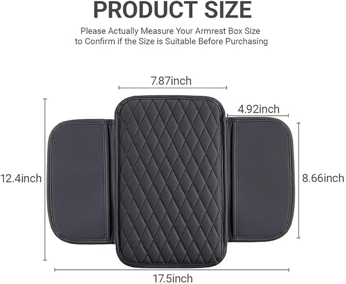 Car Center Console Cover for Genesis G80 II 2020 2021 2022 2023 2024 2025,Leather Armrest Lid Cushion Protector Multifunctional Armrest Pad Interior Accessories,Grey