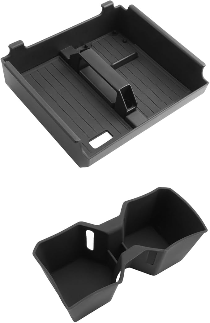WEIPIN for 2Pcs Center Console Armrest Organizer Tray ABS Materials& Silicone Cup Holder Insert Compatible with 2025-2026 Toyota 4runner - 6th Gen 4Runner
