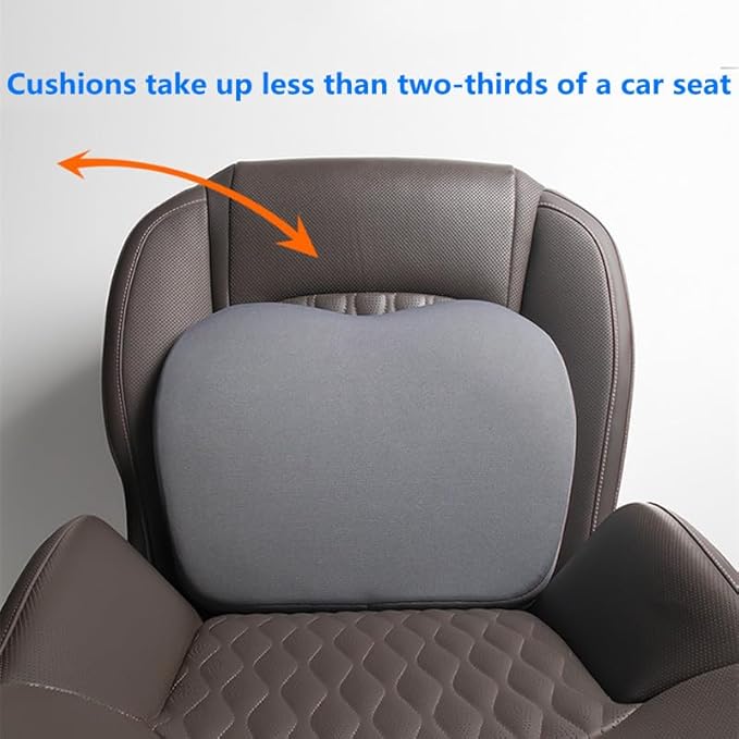Car Seat Cushion for Driving,Car Booster Seat Cushion for Short Drivers,Portable Driver Seat Cushion to Raise Height 3.5 in,Office Chair Back Support Pillow for Lower Back Pain Relief