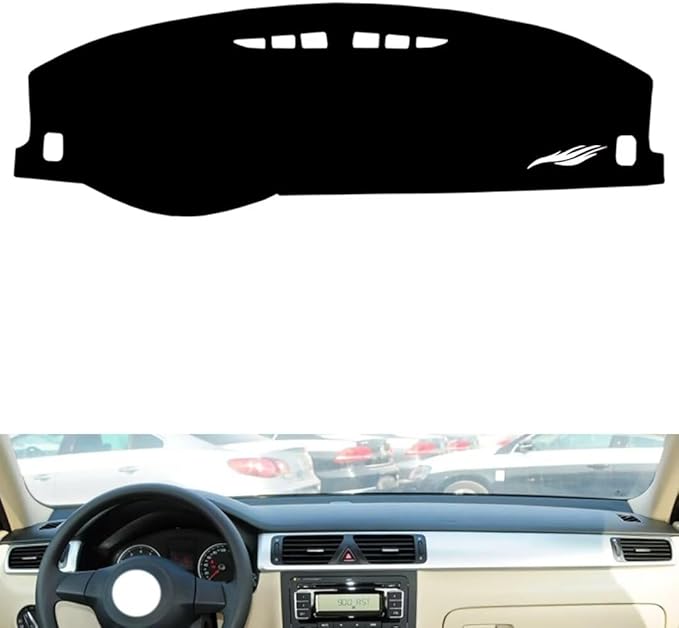 leather dashboard cover Compatible with VW Compatible with Bora 2008-2012，dash cover（black）