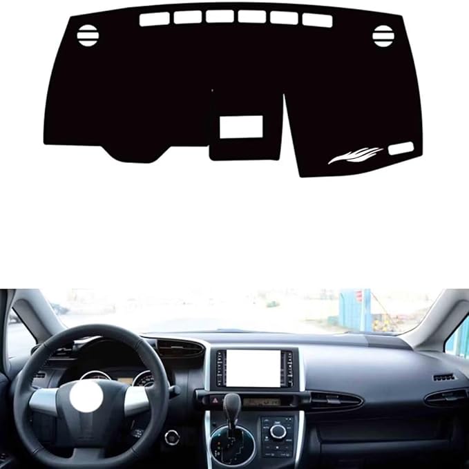leather dashboard cover Compatible with Toyota WISH（20 series） 2009-2018，dash cover（black）