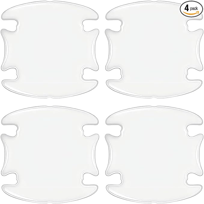 4 PCS Car Door Handle Protector, Anti-Scratch Door Bowl Paint Guard Stickers, Drip Glue Waterproof Auto Handle Protective Film, Universal Fit for Most Cars (Transparent #4PCS)