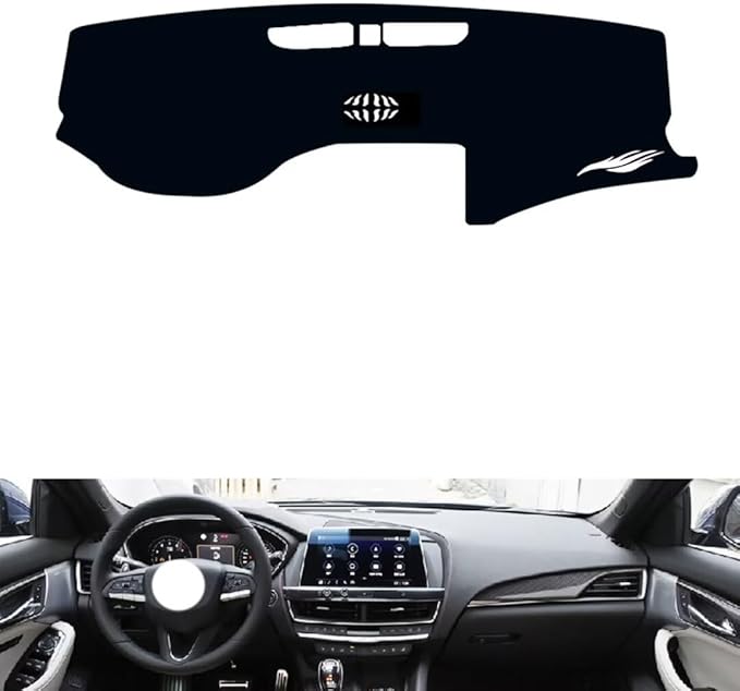 leather dashboard cover Compatible with Cadillac CT5（No warning light） 2020-2023，dash cover（black）