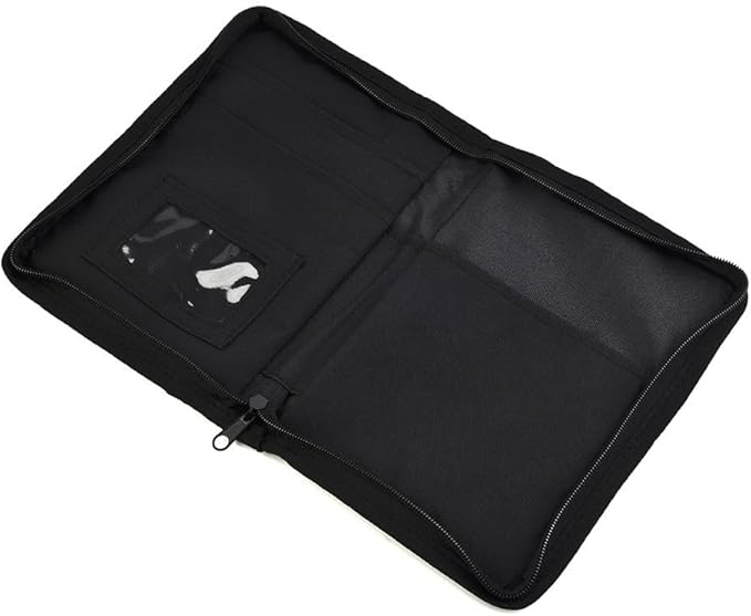 For Car Glove Box Organizer Storage Folder with Multi Pockets for Documents and Manuals, Zippered Exterior Pocket, Elastic Loop for Pen or Tire Gauge, 600D Oxford