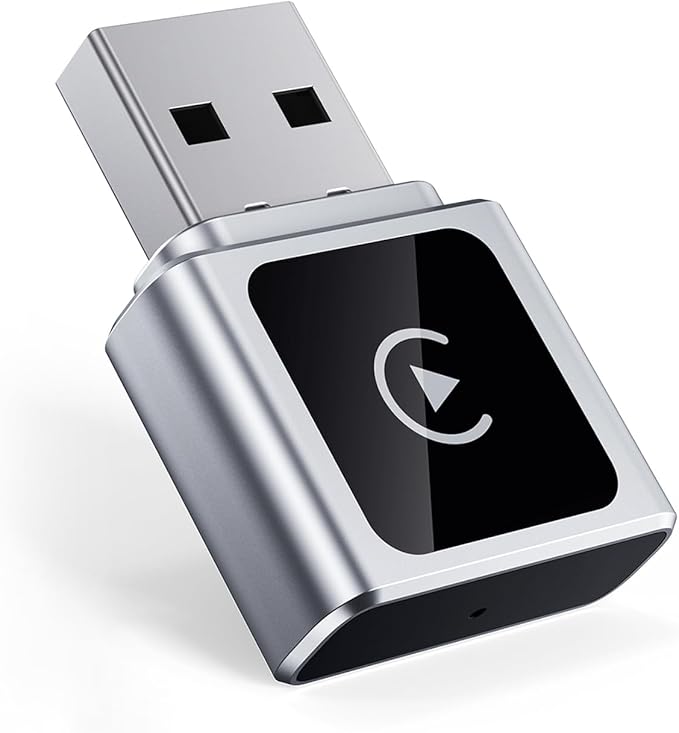 Wireless Carplay Adapter for Apple iPhone, Converts Wired to Wireless Mini CarPlay Kit with USB-C to USB-A Adapter for Cars from 2016 and iOS 10+ (Silver)