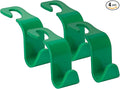 Soleebee 4 Pack Car Headrest Hooks - Universal Auto Hooks, Back Seat Hangers, Storage Organizer (Green)