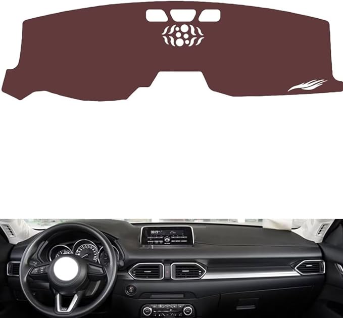Leather Dashboard Cover Compatible with Mazda CX-5（NO HUD） 2017-2021，Dash Cover, Non-Slip Dash Cover, Dash mat Dashboard Cover, Interior Dash Covers