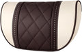 Car seat headrest Leather Car Fit for Seat Rest Cushion Headrest Car Neck Pillow Fit for BMW (Color : Beige Coffee)