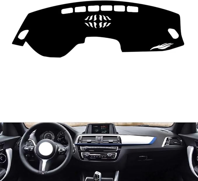 leather dashboard cover Compatible with BMW 1 series-speaker 2018-2020，dash cover（black）