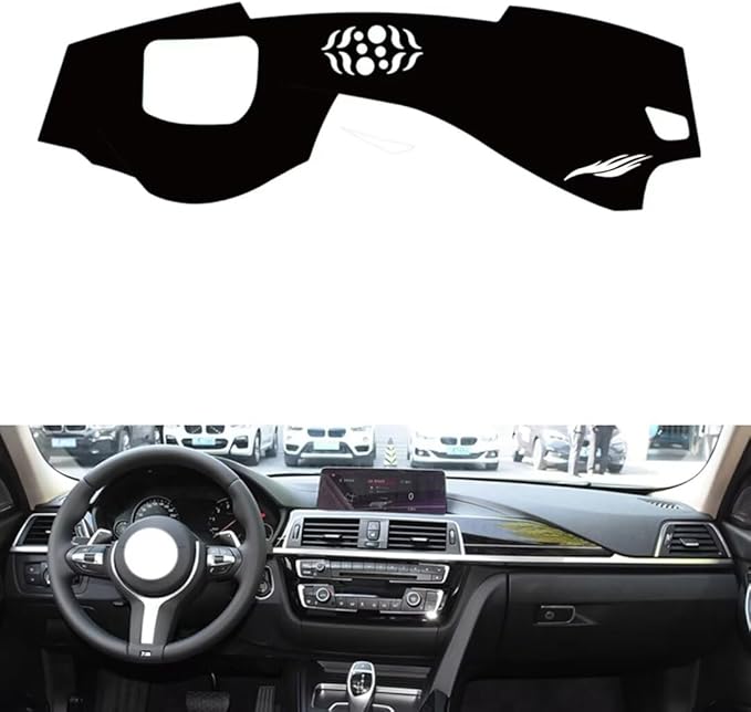 leather dashboard cover Compatible with BMW 3 series/GT (HUD 2013-2019，dash cover（black）