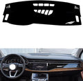 Leather Dashboard Cover Compatible with Audi Q7 (NO HUD 2020-2025，Dash Cover（Black）