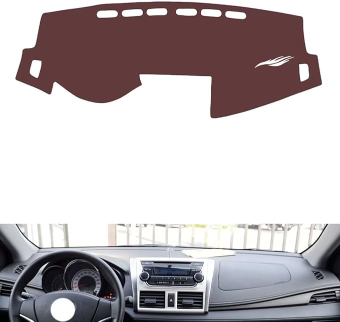 Leather Dashboard Cover Compatible with Toyota Yaris L 2013-2015，Dash Cover, Non-Slip Dash Cover, Dash mat Dashboard Cover, Interior Dash Covers