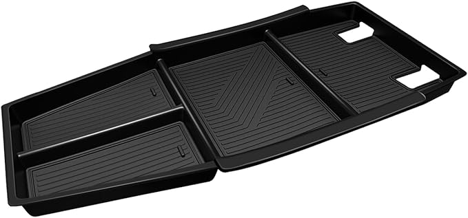 BestEvMod for 2025+ Ioniq 5 Lower Center Console Organizer Tray Storage Box Interior Accessories with Rubber Black Trim Compatible with Hyundai Ioniq 5 2025
