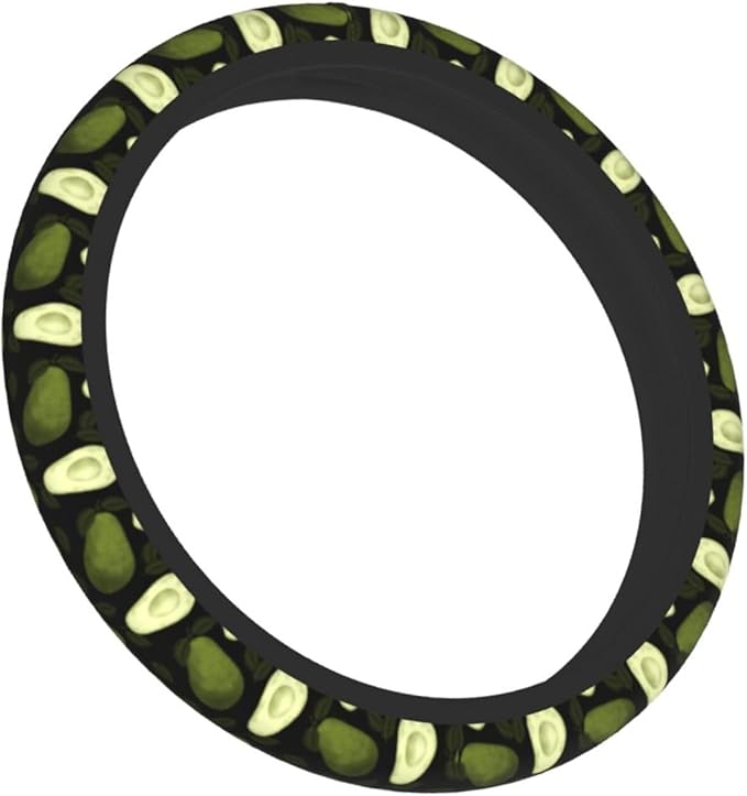 Avocado Steering Wheel Cover With 2 Car Coasters Non Slip Neoprene For Women Men Universal 15 Inch