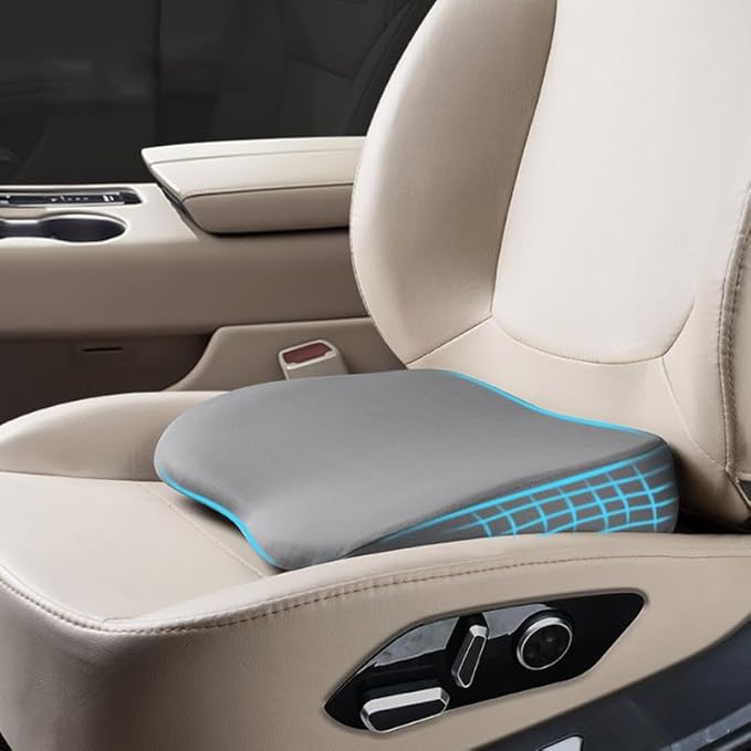 Car Seat Cushion for Driving,Car Booster Seat Cushion for Short Drivers,Portable Driver Seat Cushion to Raise Height 3.5 in,Office Chair Back Support Pillow for Lower Back Pain Relief