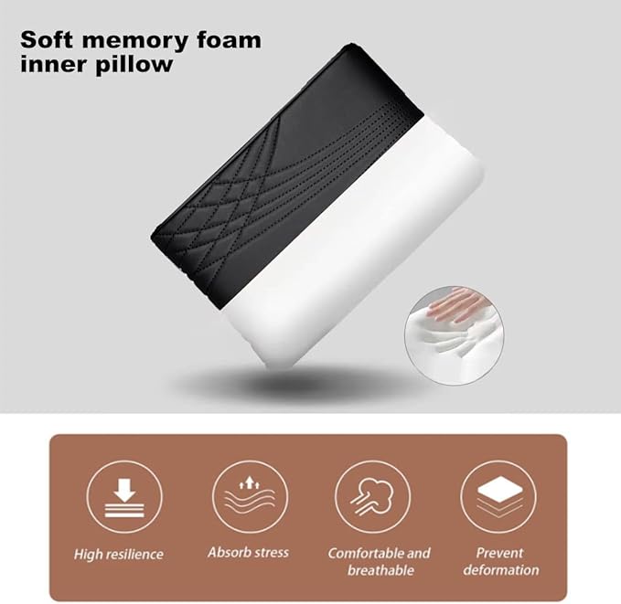 BODLYL Car Center Console Cover, Memory Foam Car Armrest Cover, Black Arm Rest Covering Car, Middle Organizer Elbow Pillow, Leather armrest Cover for Car/SUV/Truck/Auto (No.2 Black)