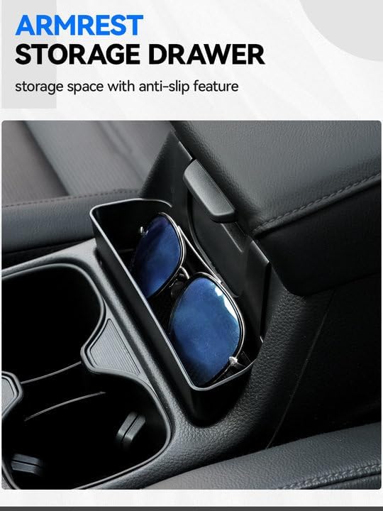 5PCS Center Console Organizer Tray for 2026 2025 2024 2023 Honda CRV Accessories, Armrest Storage Box and Drawer, Armrest Hidden Storage Box, Dashboard Organizer Tray and Cup Holder for Honda CRV