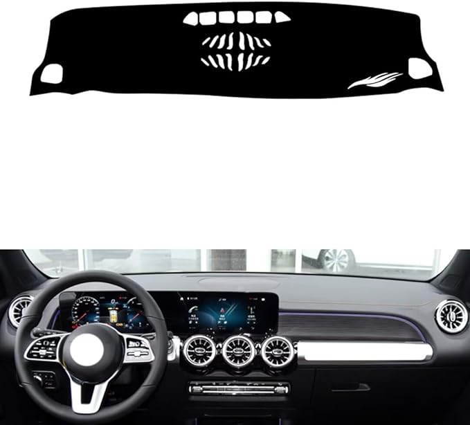 Leather Dashboard Cover Compatible with Mercedes EQB（NO HUD） 2020-2025，Dash Cover（Black）