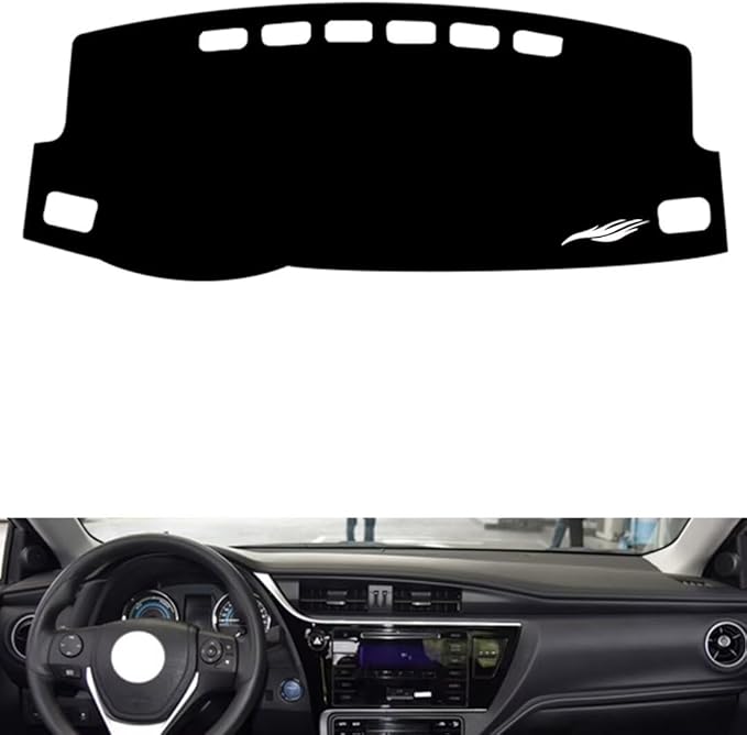 leather dashboard cover Compatible with Toyota Corolla 2014-2018，dash cover（black）