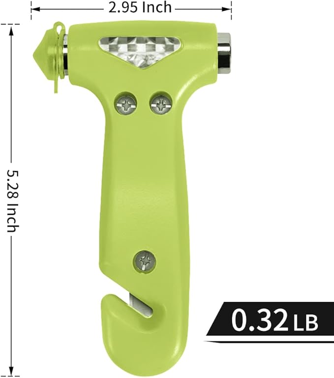 MOTORBUDDY 2-Pack Car Safety Hammer, Auto Emergency Escape Hammer with Window Breaker and Seat Belt Cutter, Emergency Escape Tool for Car Accidents, Glow in The Dark