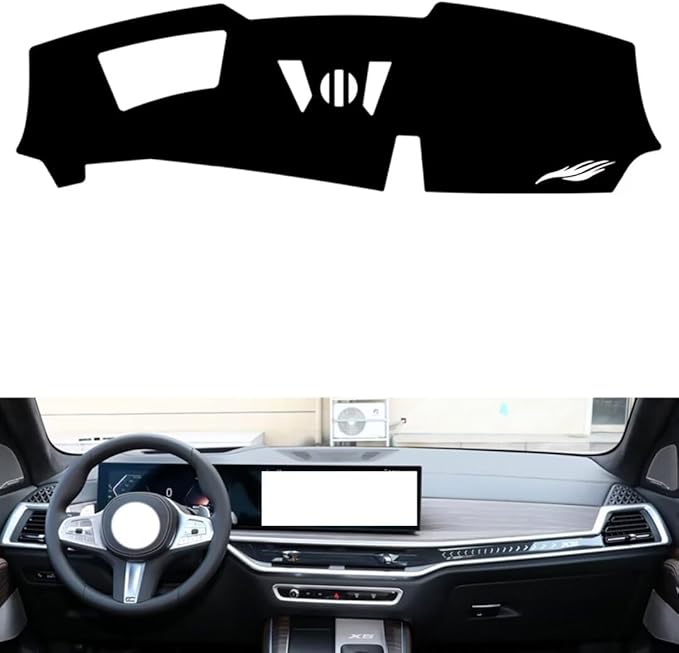 leather dashboard cover Compatible with BMW X5 (HUD 2023-2024，dash cover（black）