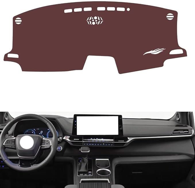 Leather Dashboard Cover Compatible with Toyota Granvia（NO HUD，Dash Cover, Non-Slip Dash Cover, Dash mat Dashboard Cover, Interior Dash Covers