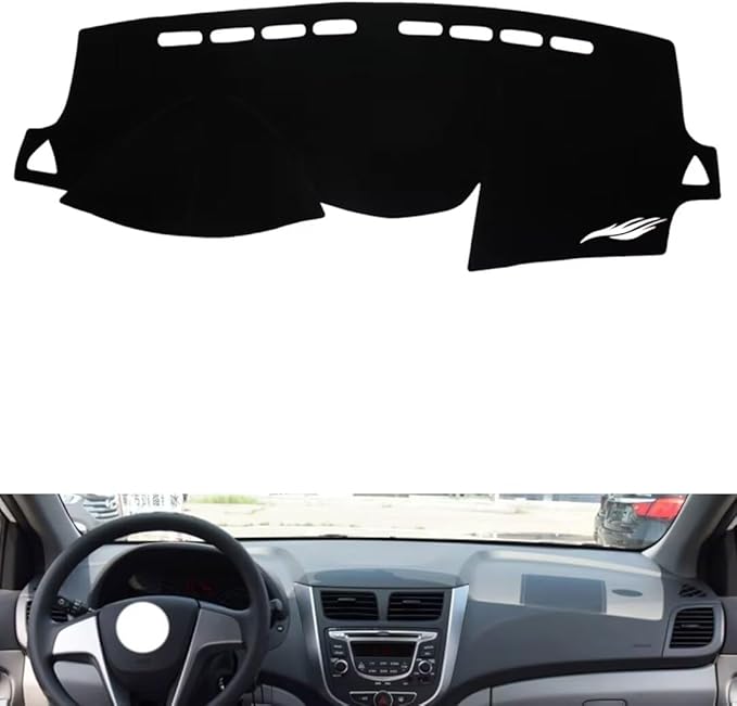 leather dashboard cover Compatible with HyundaiHyundai Reina 2010-2016，dash cover（black）