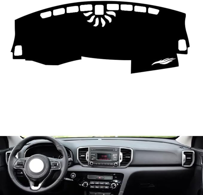 leather dashboard cover Compatible with KIA KX5 2016-2017，dash cover（black）