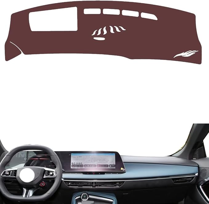 Leather Dashboard Cover Compatible with MG MG7 (HUD,Dash Board Cover mat Anti-Slip Sun-Proof and dust-Proof(Brown)