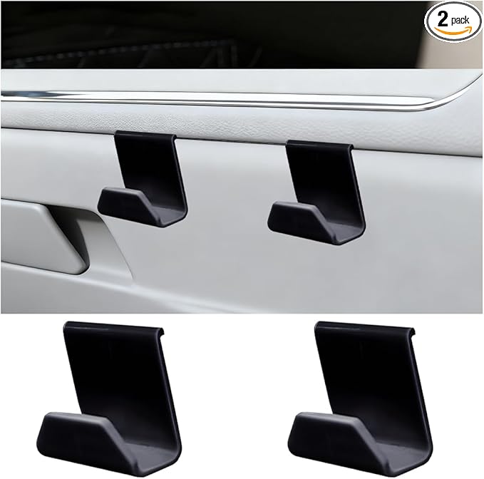 2PCS Car Co-Pilot Glovebox Hooks, Front Passenger Seat Glovebox Storage Hanger for Purse Key Umbrella Cable, Multifunctional Glove Compartment Holder Organizer Hook, Universal Fit (Black)