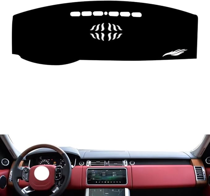 leather dashboard cover Compatible with LR Range Rover Executive 2013-2022，dash cover（black）