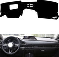 leather dashboard cover Compatible with Mazda CX-30（HUD），dash cover（black）