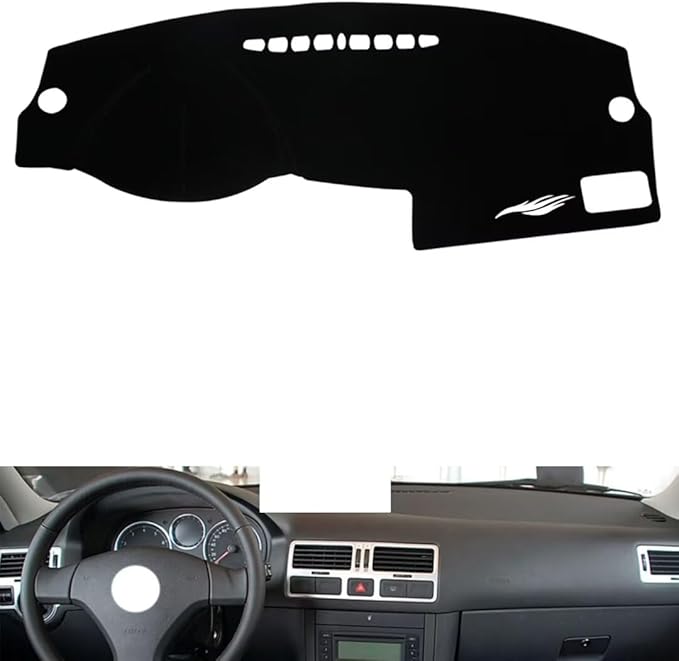 Leather Dashboard Cover Compatible with VW Golf 4 2005-2008，Dash Cover（Black）