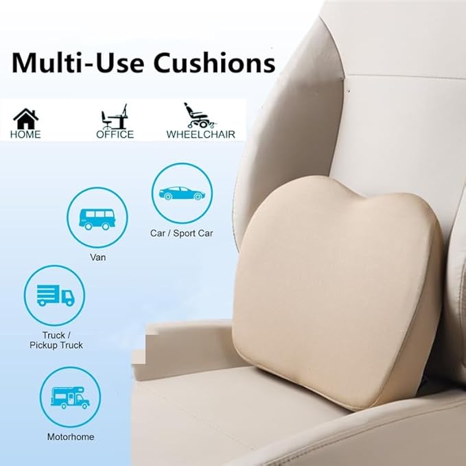 Car Seat Cushion for Driving,Car Booster Seat Cushion for Short Drivers,Portable Driver Seat Cushion to Raise Height 3.5 in,Office Chair Back Support Pillow for Lower Back Pain Relief