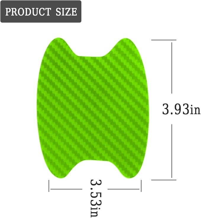 XINLIYA 4PCS Car Door Handle Protector Sticker, Universal Carbon Fiber Anti-Scratches Auto Door Handle Protective Film, Side Paint Cover Guard Stickers Fit for Most Cars (Green)