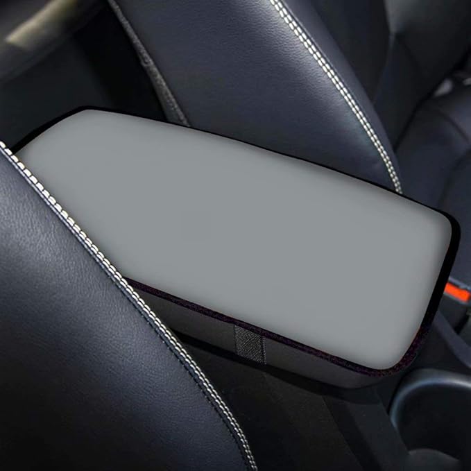 Pure Grey Auto Center Console Pad Neoprene Car Armrest Seat Box Cover Protector Universal Fit