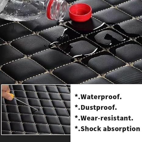 Custom Floor Mats for Cars，Luxury Full Coverage All Weather Car Floor Mats，Leather Car Mat Set ， Floor Mats for 99% of Cars, Trucks & SUVs (Grey)