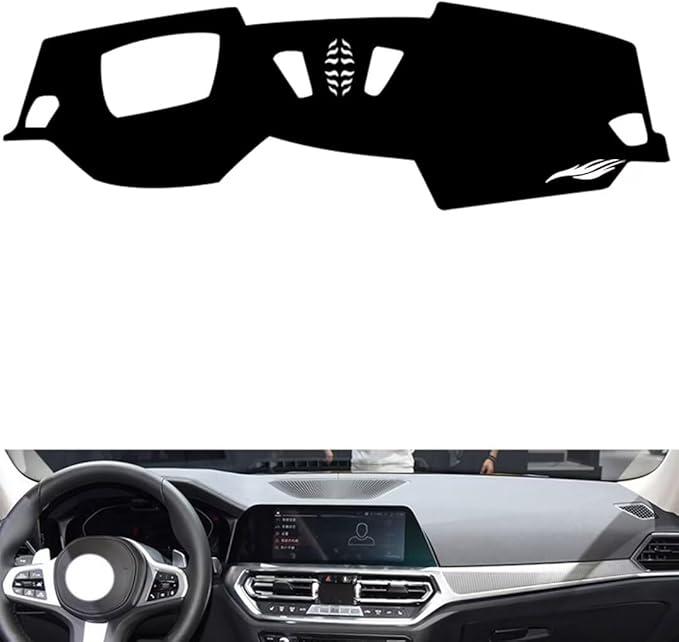 leather dashboard cover Compatible with BMW 4 series (HUD 2021-2022，dash cover（black）
