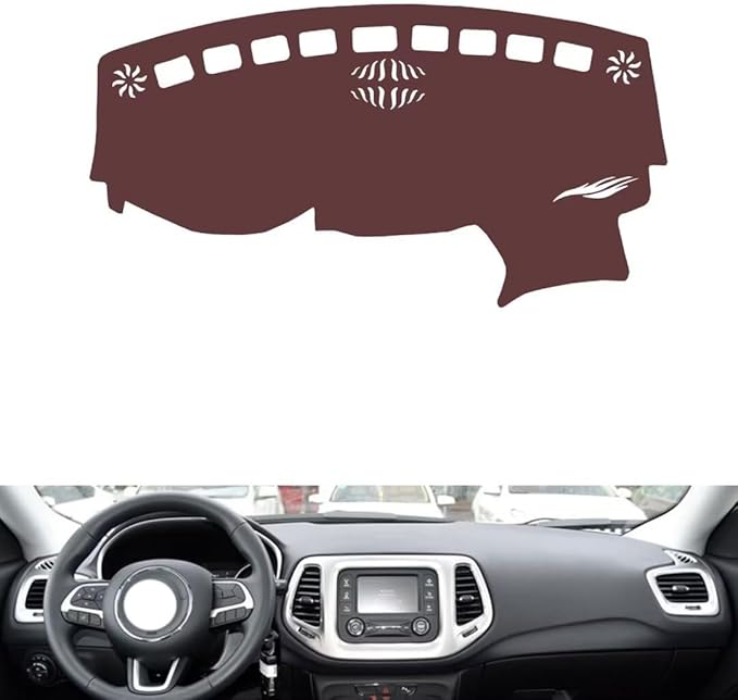 Leather Dashboard Cover Compatible with Jeep Compass 2017-2020，Dash Cover, Non-Slip Dash Cover, Dash mat Dashboard Cover, Interior Dash Covers