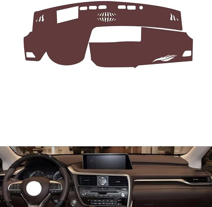 Leather Dashboard Cover Compatible with LEX RX (HUD 2016-2019,Dash Board Cover mat Anti-Slip Sun-Proof and dust-Proof(Brown)