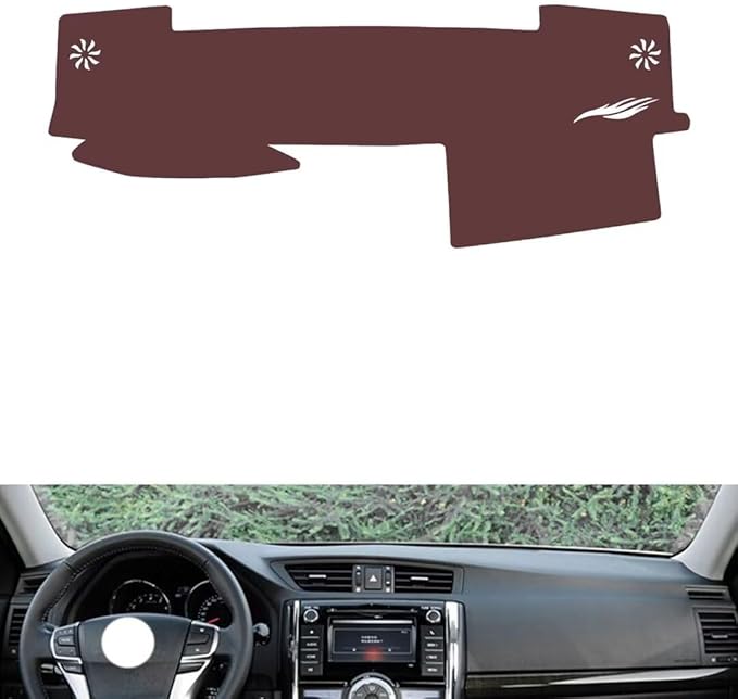 Leather Dashboard Cover Compatible with Toyota Ruiz 2010-2015,Dash Board Cover mat Anti-Slip Sun-Proof and dust-Proof(Brown)