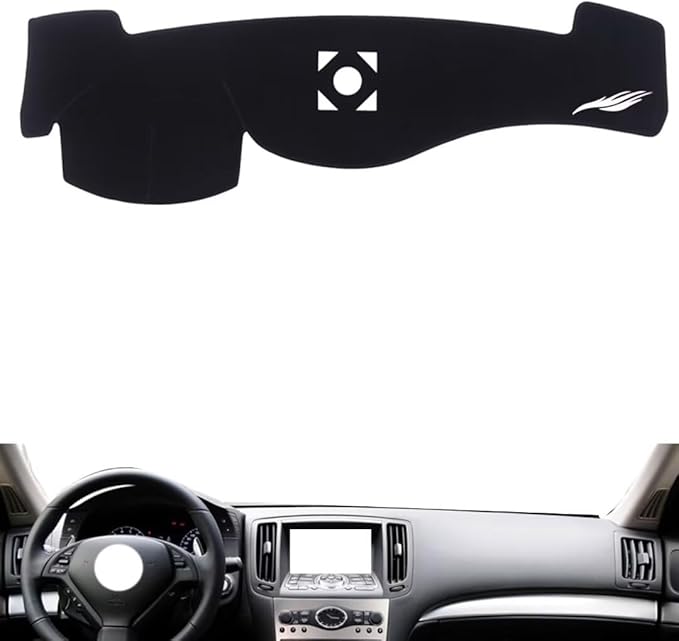 leather dashboard cover Compatible with Infiniti G25 series 2007-2013，dash cover（black）