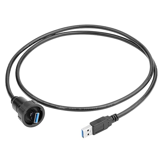 CNLINKO USB 3.0 Type A Male Plug to Male Plug with 2M Cable Connector Outdoor Waterproof IP67 Data Power Industrial Connector Port