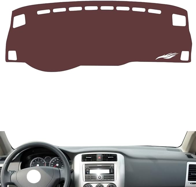 Leather Dashboard Cover Compatible with Suzuki Liana（no Clock） 2011-2013,Dash Board Cover mat Anti-Slip Sun-Proof and dust-Proof(Brown)