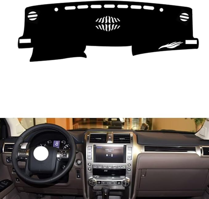 leather dashboard cover Compatible with LEX GX 2010-2022，dash cover（black）