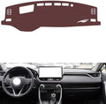 Leather Dashboard Cover Compatible with Toyota RAV4（Thin Screen，HUD） 2021-2023，Dash Cover, Non-Slip Dash Cover, Dash mat Dashboard Cover, Interior Dash Covers