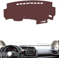 Leather Dashboard Cover Compatible with Honda Fit 2014-2020,Dash Board Cover mat Anti-Slip Sun-Proof and dust-Proof(Brown)