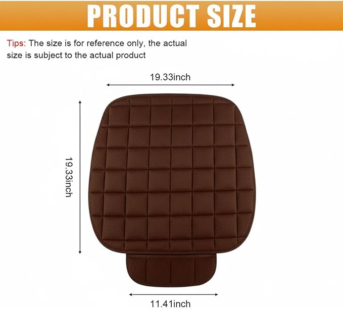 YoRise Car Seat Cushion, Soft Plush Auto Seat Pad with Storage Pocket, Car Driver Seats Protector Cover with Non-Slip Rubber Bottom, Winter Vehicle Accessory for SUV, Truck, Home, Office (Coffee)