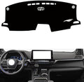 Leather Dashboard Cover Compatible with Toyota Sienna （NO HUD） 2021-2024，Dash Cover（Black）